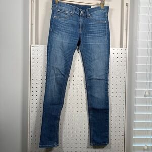 Rag & Bone Skinny Ankle Jeans Women's Blue Denim Zip Fly Low-Rise Slim Fit - 26